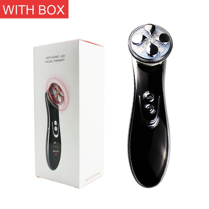 LED Photon RF Frequency Device Skin Moisturizing RF EMS Light Therapy Device Massage Beauty Care Machine: whit box black