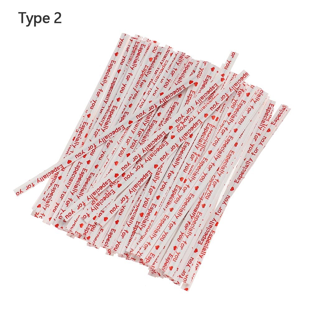 Bolsa para envolver , embalaje de corbata, panadería, de boda, bolsa para galletas y dulces, lazos de giro, especialmente para ti, suministros de herramientas de embalaje DIY, 200 Uds.: Type 2