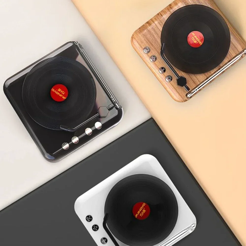 atomisk vinyl platespiller bluetooth høyttaler retro lyd radio hifi lydeffekt super lang vent litt bluetooth musikk