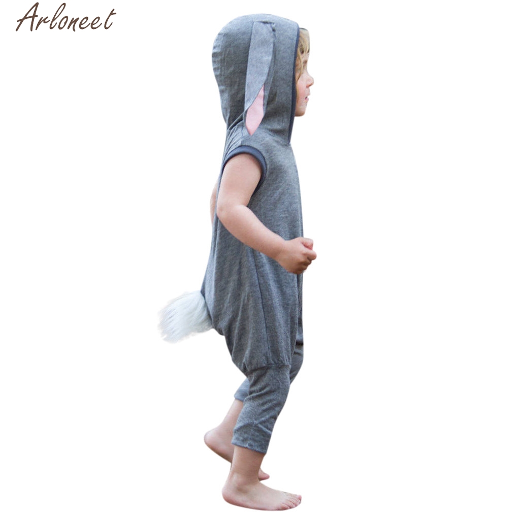 Arloneet Peuter Kid Baby Meisje Jongen Mouwloos Bunny Konijn Pasen Romper Jumpsuit Kleding Zachte Hand Gevoel Kostuums 19Apr26 P35