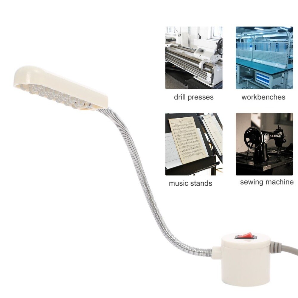 Luz Portátil para máquina de coser, 10 luces LED de trabajo, Base de montaje magnética, lámpara de cuello de cisne para todas las máquinas de coser