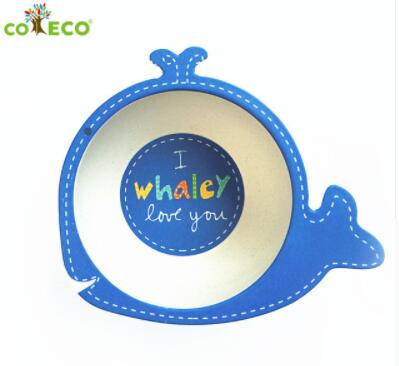 Bol de bébé en fibre de bambou plats pour enfants, bol d'alimentation naturel vaisselle pour enfants table dessin animé: Whale