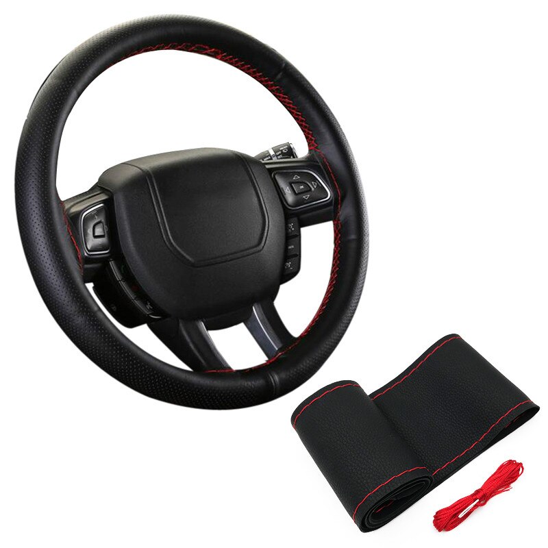 6 kleuren auto stuurhoes universeel volant vlecht op het stuurwiel antislip funda volante auto autostyling: Zilver