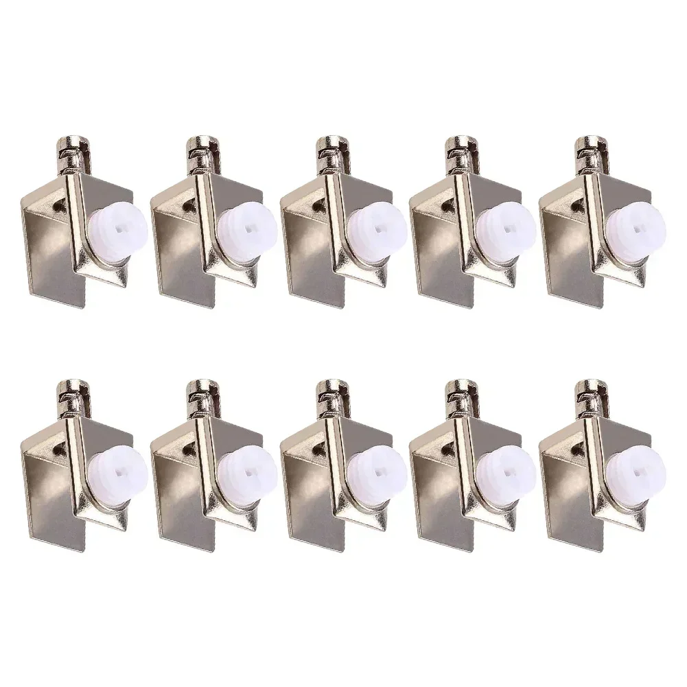 10Pcs Adjustable Glass Clamps Glass Brackets With Pin Wall Mounted Shelf Holders Zinc Alloy Layer Board Glass Clip Shelf Clamp
