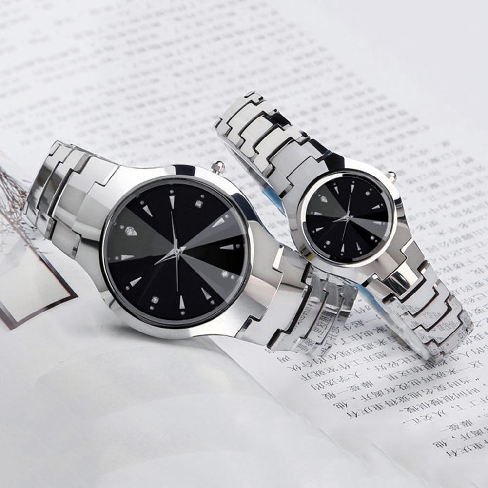 Casual Paar Horloges Voor Vrouwen Mannen Ronde Dial Kalender Legering Linked Strap Analoge Quartz Horloge Horloges Dames Horloges