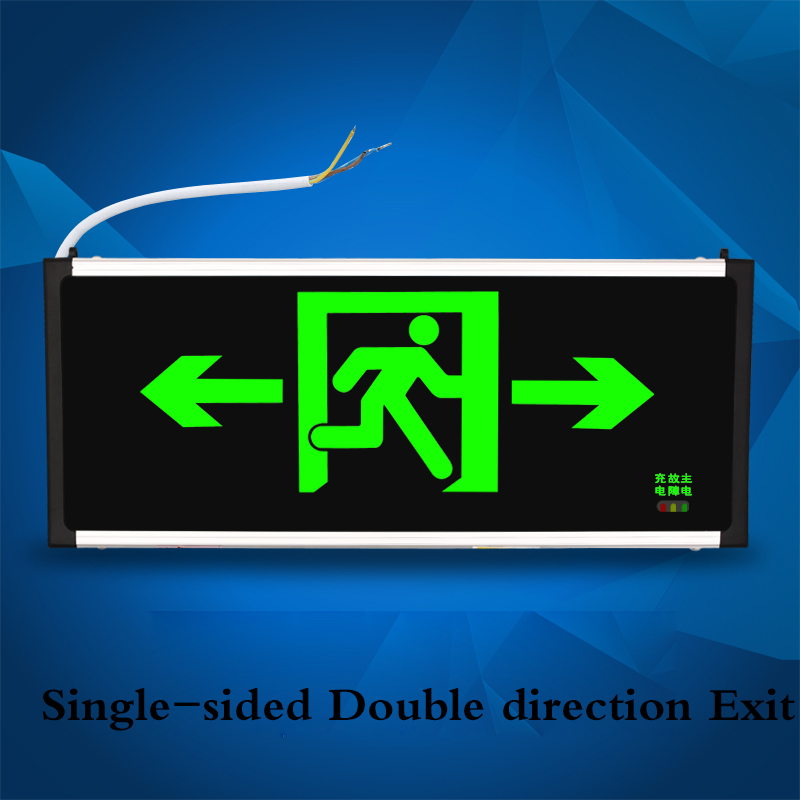 national standard safety exit sign led fire emergency light emergency passage evacuation sign light: Single side L-R