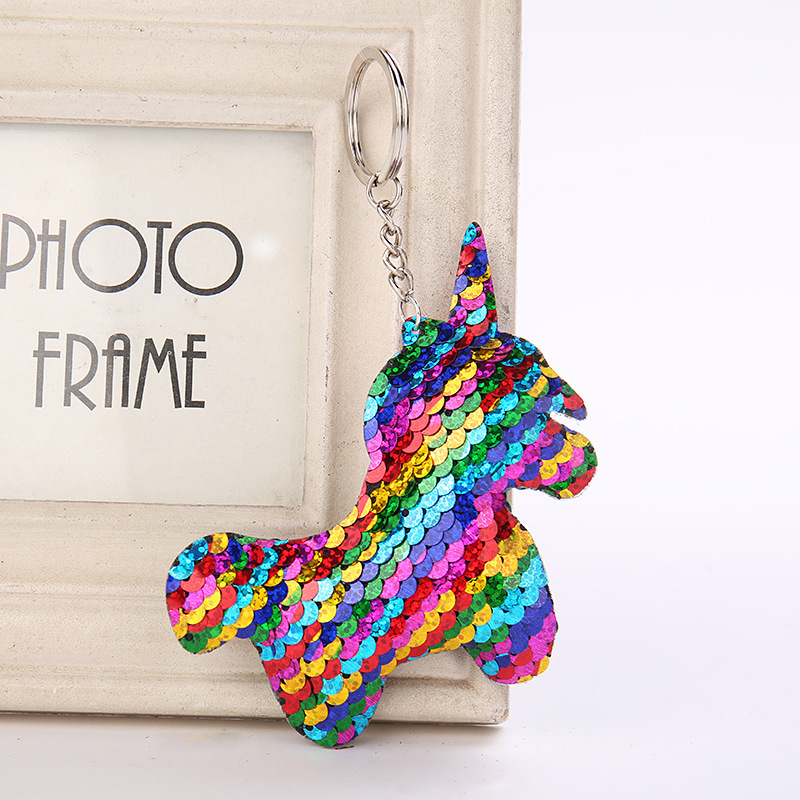 Bling unicorn nyckelring leksakshänge glitter leksak för flickor bilväska hänge