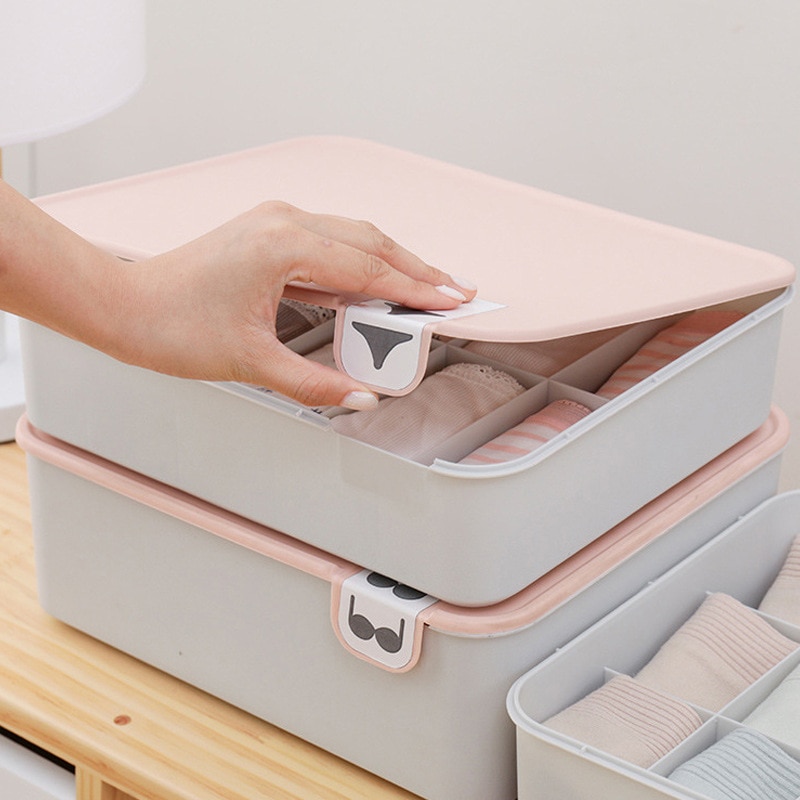 Boxi hjemmeundertøj opbevaringsboks arrangør plast støvtætte opbevaringsbokse til slips sok bh smykker diverse arrangører kasser