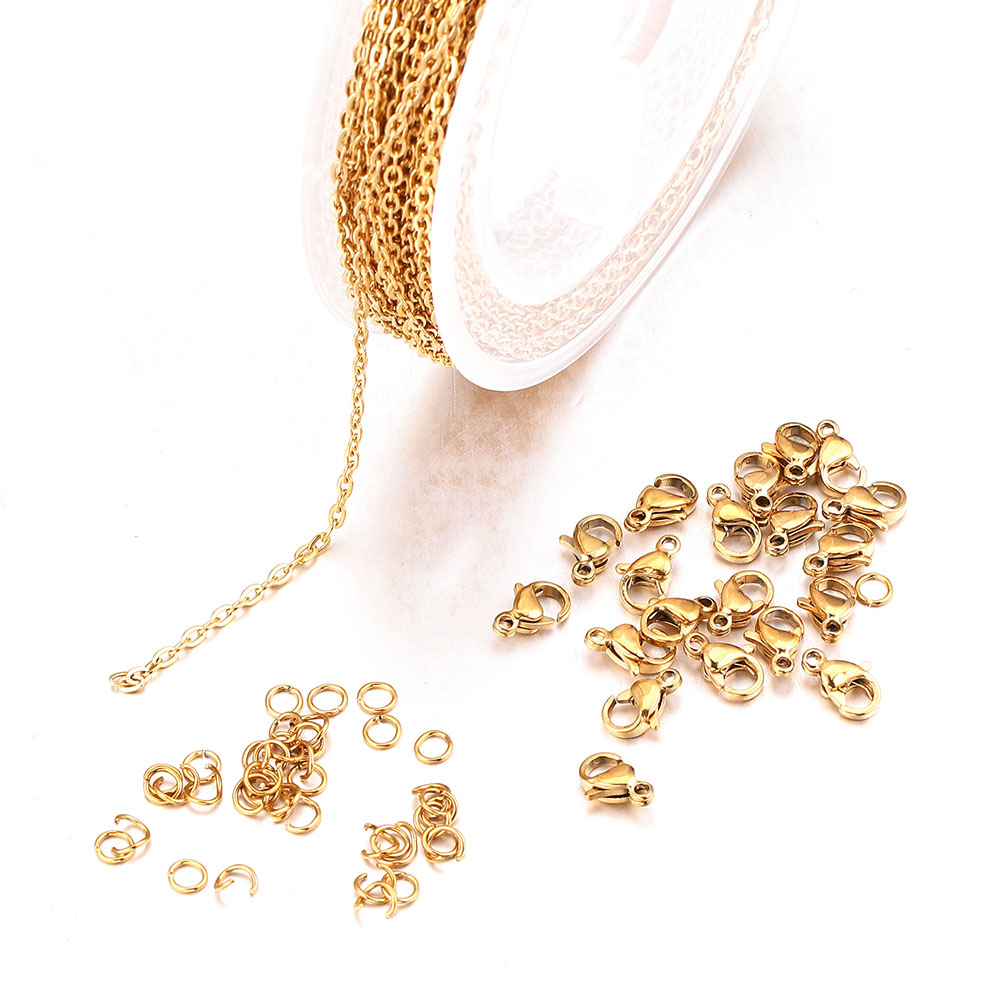 10 Meter Ketting Met Karabijn En Opening Ring Set Diy Rvs Sieraden Maken Kit Voor Armband Ketting