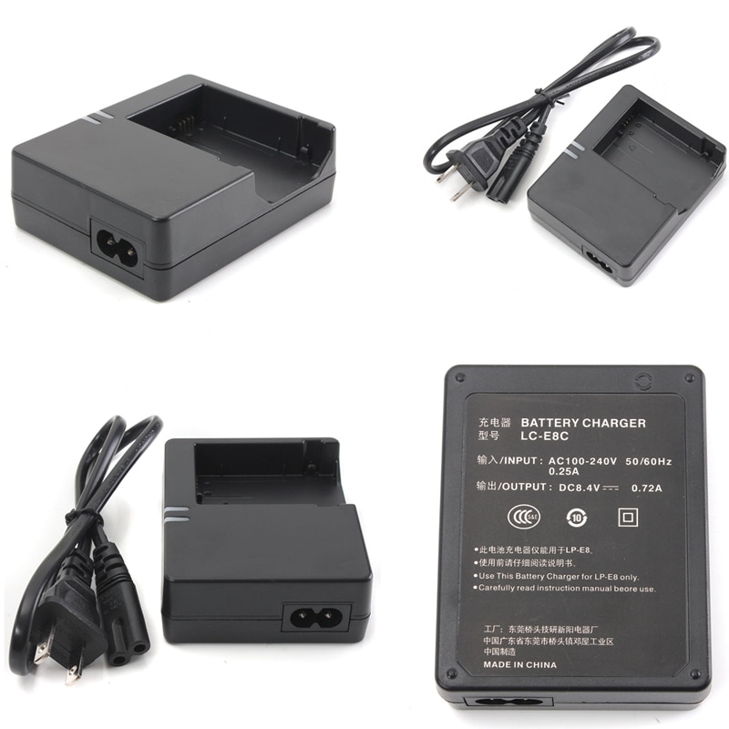 LC-E8C E8C LC-E8E Battery Charger For Canon Camera LP-E8 LPE8 E8 EOS 550D 600D 650D 700D Kiss X4 X5 X6i X7 Rebel T2i T3i T4i T5i