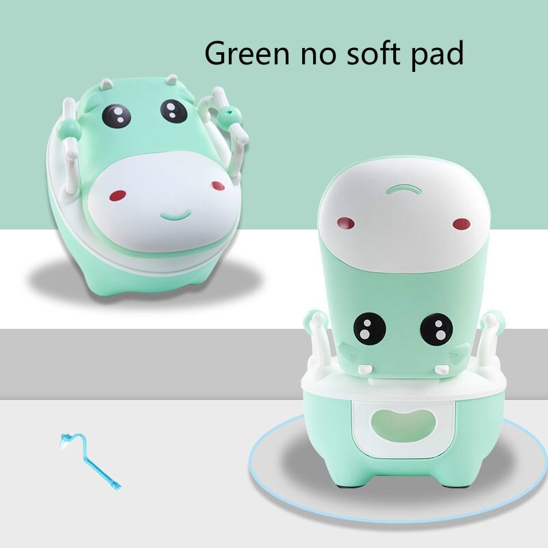 Baby Pot Voor Kinderen Jongens Potje Toilet Seat Baby Zindelijkheidstraining Meisjes Draagbare Wc Ondersteek Comfortabele Rugleuning Cartoon Potten: Green No Soft Pad