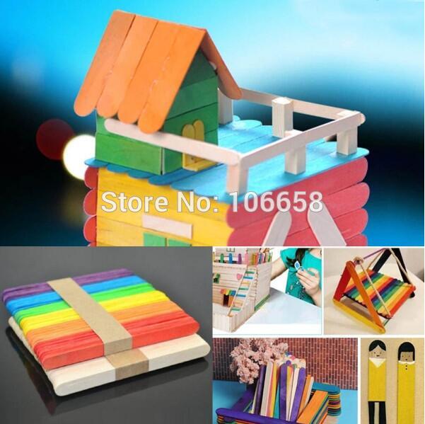 100pcs Wooden Lollipop Popsicle Sticks Party Kids Crafts Ice Lolly Cake Pops Making Hand making accosseries
