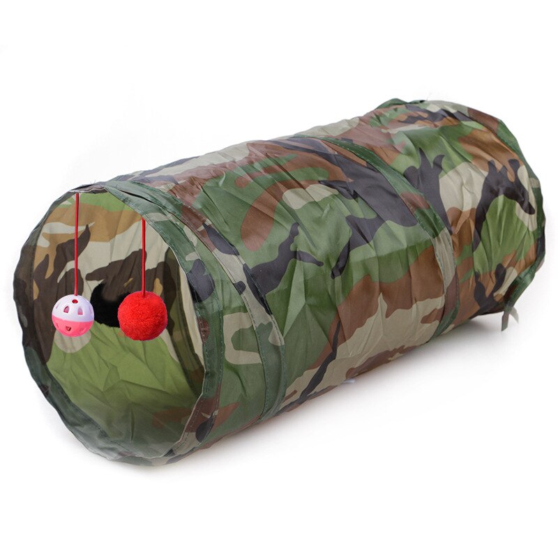 Pet Tunnel Game Cat Color Camouflage Tunnel Funny Cat Long Tunnel Kitten Play Toy Foldable Big Cat Toys Game Tunnel 50x25cm