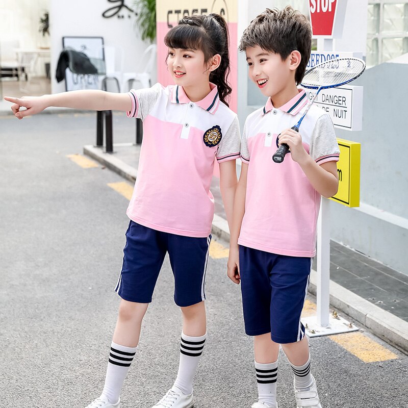 Jk uniform primary school short-sleeved school uniform summer children's sports suit kindergarten uniform: 1 / 170