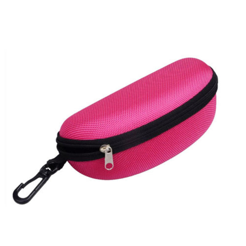 Portable Zipper Eye Glasses Clam Shell Sunglasses Hard Case Protector Box