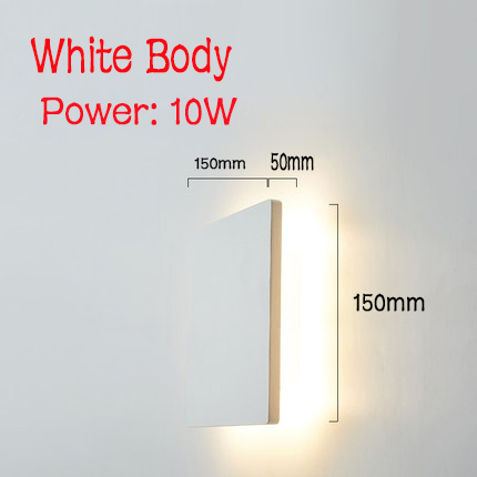 10W Led Wandlamp Buiten Waterdichte Moderne Nordic Stijl Indoor Wandlampen Woonkamer Veranda Tuin Lamp NR-211: White Body / Cool White (6000K)