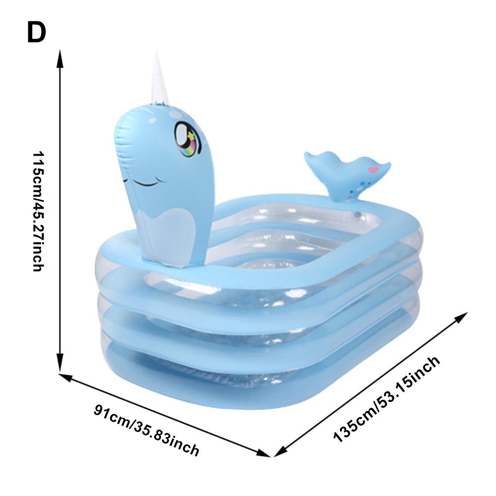 Nflatable Swimming Pool Portable Carry Thickened Inflatable Pool For Children Have Fun In Outdoors: Blue 3layer