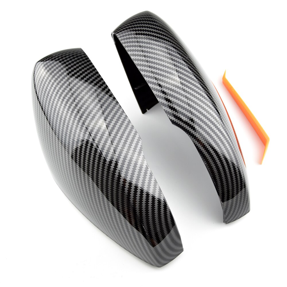 For VW Polo 6R 6C Side Door Wing Mirror Cover Replace caps (Carbon fiber) fit Volkswagen: Default Title