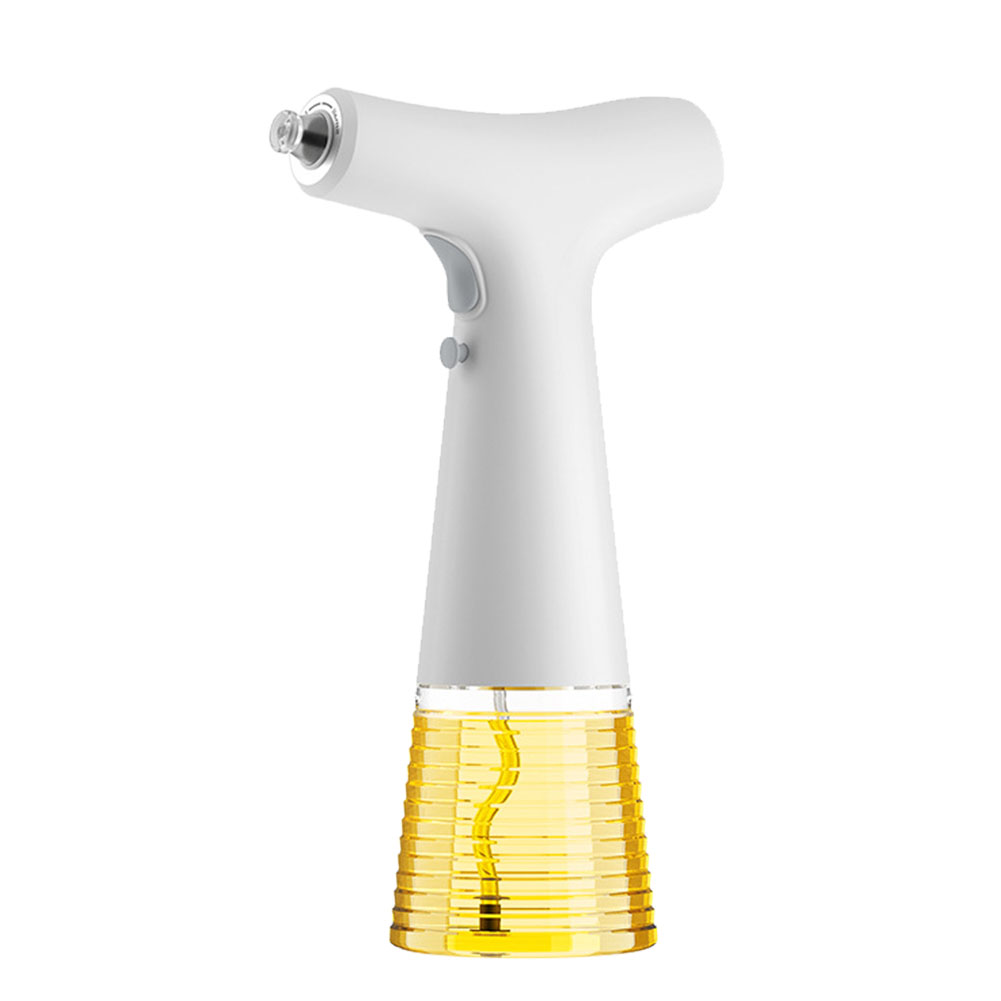 Botella eléctrica de aceite para cocina, pulverizador de vapor para hornear vinagre, barbacoa, dispensador de botella de pulverización para barbacoa, herramienta de Picnic: Blanco