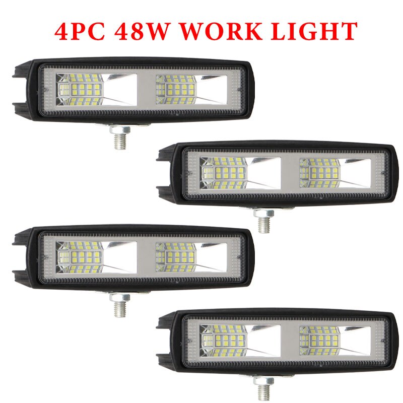 2PCS 12V 54W Work Light led bar LED lightbar 3030 LED 18SMD for Truck Tractor SUV 4x4 Car Led Headlights Lighting Spot work bar: 3030 16SMD 4PCS