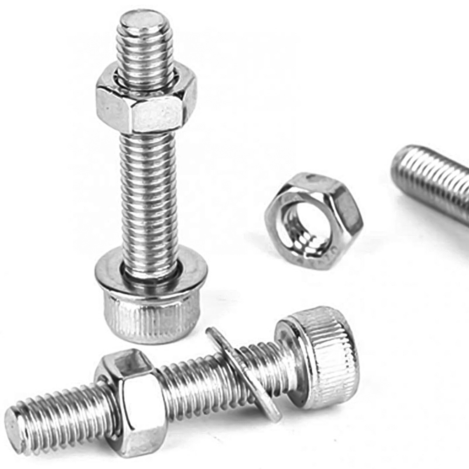 280/380Pcs 304 Stainless Steel M3 Cylindrical Head Hex Socket Cap Bolt Screw Nuts Set Assortment Kit Hardware Tool