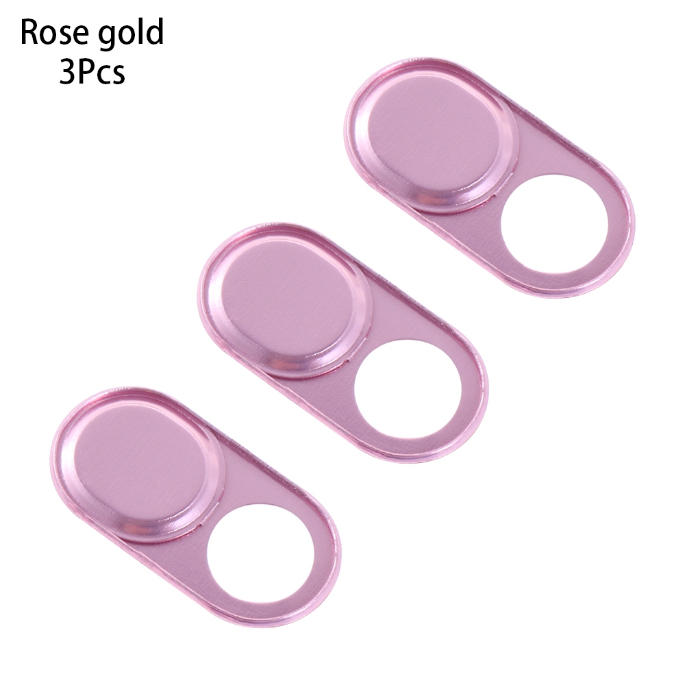 1/3 Stuks Universele Metalen Webcam Cover Camera Slider Sluiter Privacy Beschermen Sticker Voor Laptop Tablet Telefoon Ultra Dunne sluiter: 3PC Rose Gold