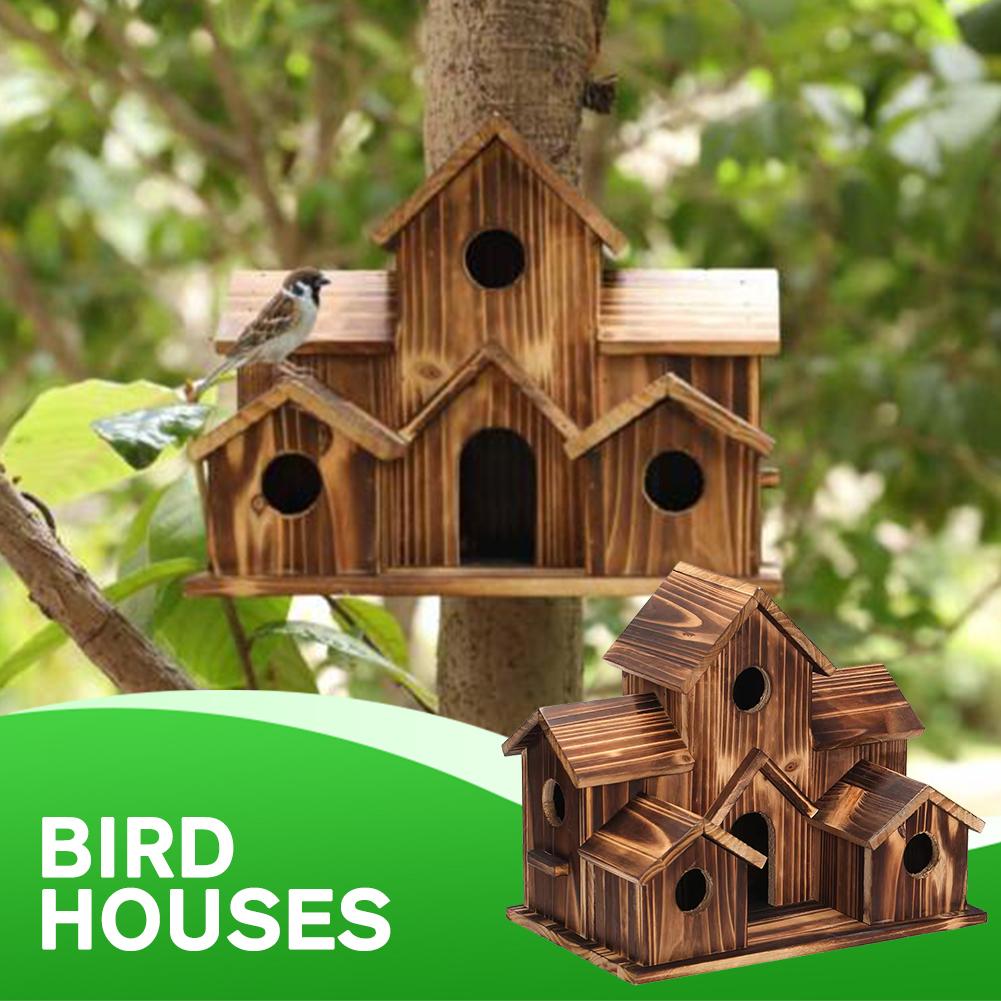 Nido de pájaro de madera exterior, decoración Natural, cabaña de pájaros, casa de colibrí para manualidad casera, nido de pájaro salvaje, liquidación, decoración de casa de pájaros de jardín