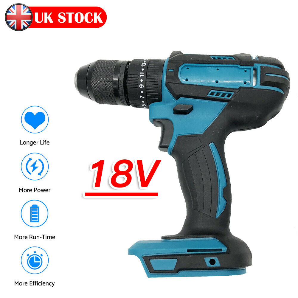 18V Electric Screwdriver Cordless Drill Impact Driver Wireless Power Tools 25+ Torque Settings Hammer Drill for Makita Battery