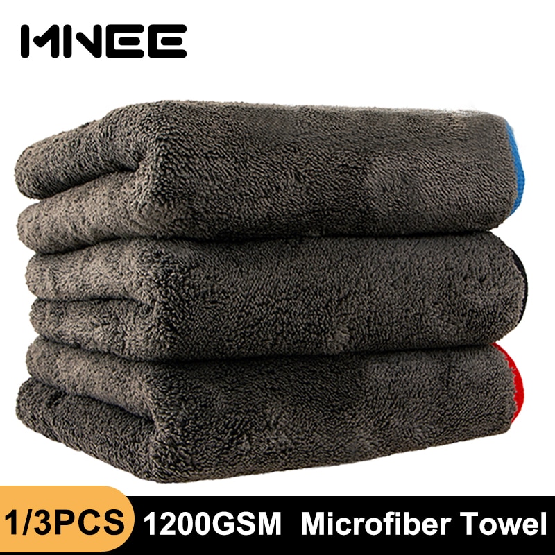 Bilvask håndklæde 1200 gsm mikrofiber håndklæde bil detaljer mikrofiber klud til bil rengøring tørre værktøj køkken vaske tilbehør