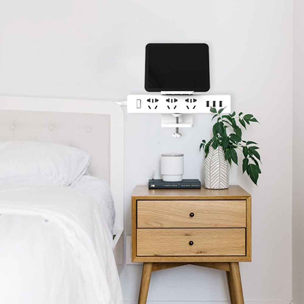 Office Wall Mounted Household Socket Bracket Accessories Power Strip Tablet Phone Storage Holder Multifunction Self