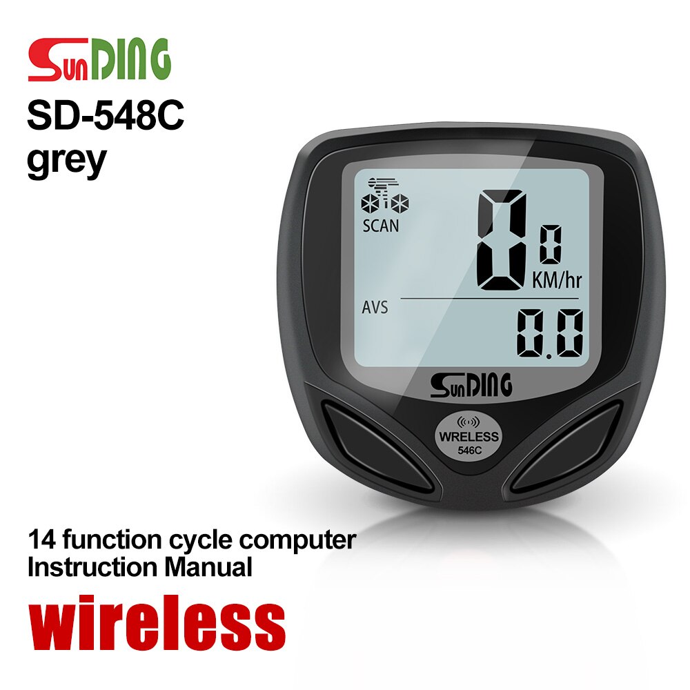 SUNDING SD-548B wired Bike Speed Meter SD-548C wireless Digital Bike Computer Multifunction Sensors Bicycle Computer Speedometer