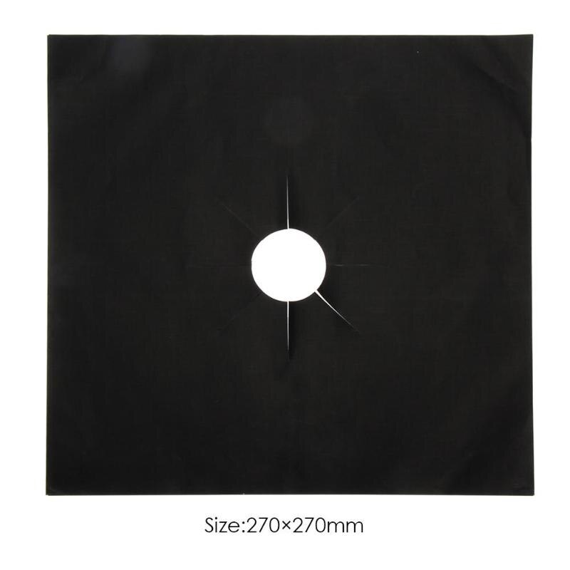 1/2 piezas de la estufa de Gas de protectores reutilizables quemador de la estufa de Gas de la cubierta de protección de salvamanteles herramientas de cocina protectores cubierta: 1pc Black