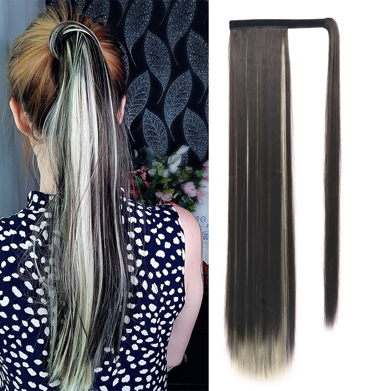 LISIHAIR Lange Lockiges/Gerade Clip in Haar Schwanz Natur Falsche Pferdeschwanz Haarteil Mit Haarnadeln Synthetische Pferdeschwanz Haar Verlängerung: 8h16