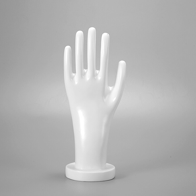 MANO IZQUIERDA de plástico para hombre, Manneqin, para exhibición de guantes, de una pieza: White