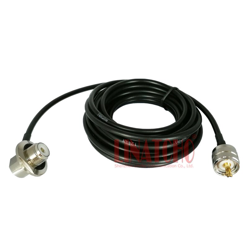 mobile verhical car two way radio antenna PL259 male uhf and SO239 5 meters RG58U copper RF coaxial cable