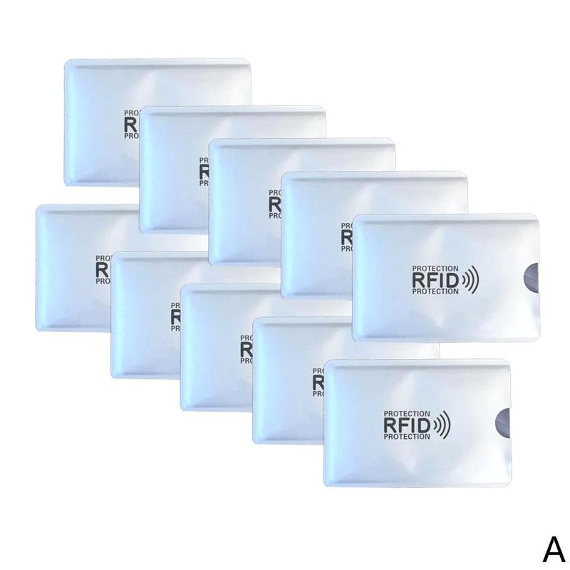 10 pcs Card Protector Holder Safe Bank Card Case Aluminum Metal Theft Protection Minimalist Wallet: Cross word