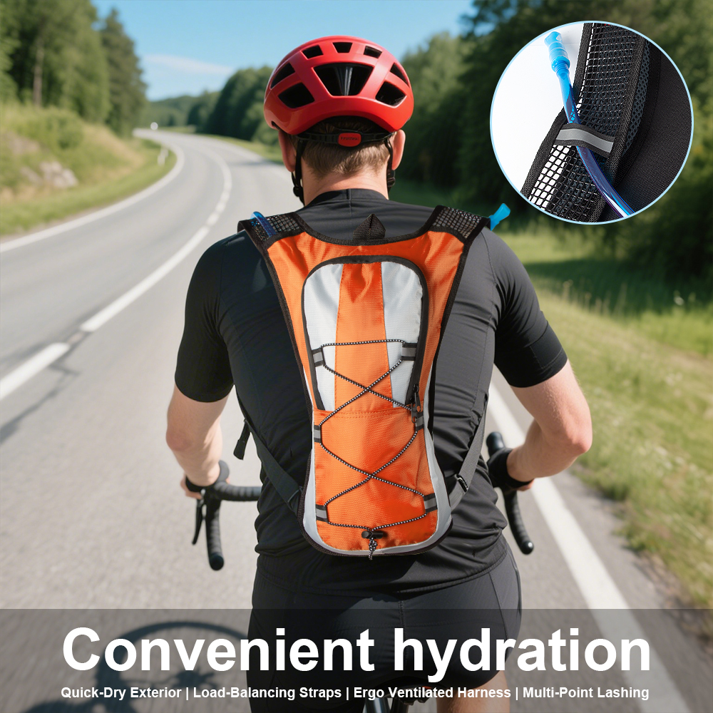 Trinkrucksack Trinkrucksack mit 2 l Wasserblase, leichter isolierender Wasserrucksack zum Radfahren, Wandern, Laufen, Klettern
