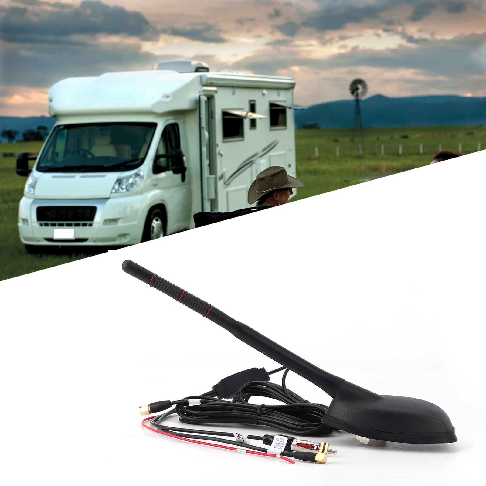 Antenne de voiture antenne autoradio voiture DAB + GPS + FM antenne Active amplifiée montage sur toit supérieur étanche à la poussière antenne universelle