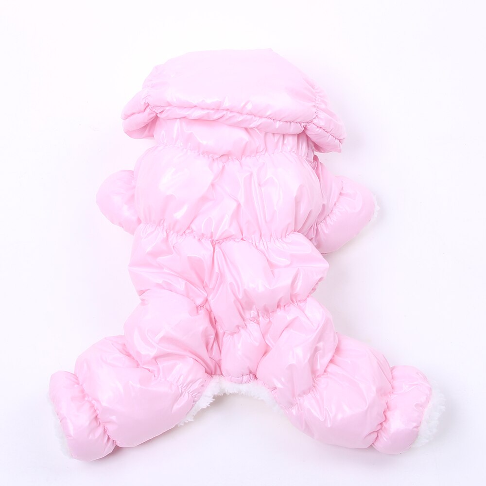 Mono de invierno para perros y gatos, Sudadera con capucha de cuero PU, ropa impermeable para mascotas, abrigo para cachorros, chaqueta, traje cálido, 6 colores