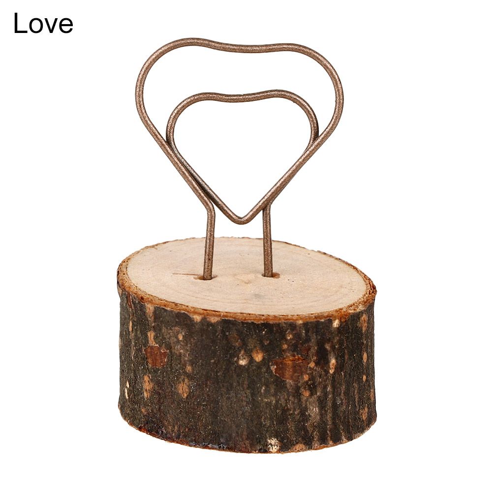 Gold Wooden Table Numbers Holder Paper Clamp Wedding Supplies Photos Clips Picture Frame Place Card Clamps Stand: Love