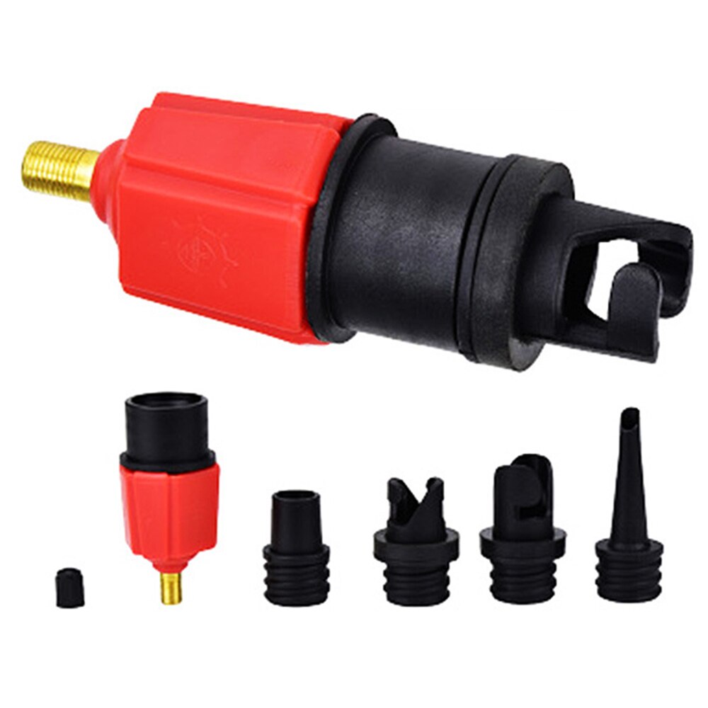 Surfplank Air Valve Adapter Set Met 4 Nozzles Voor Opblaasbare Bed Luchtbed Zwemmen Ring Zwembad Kajak Boot Outdoor: Rood