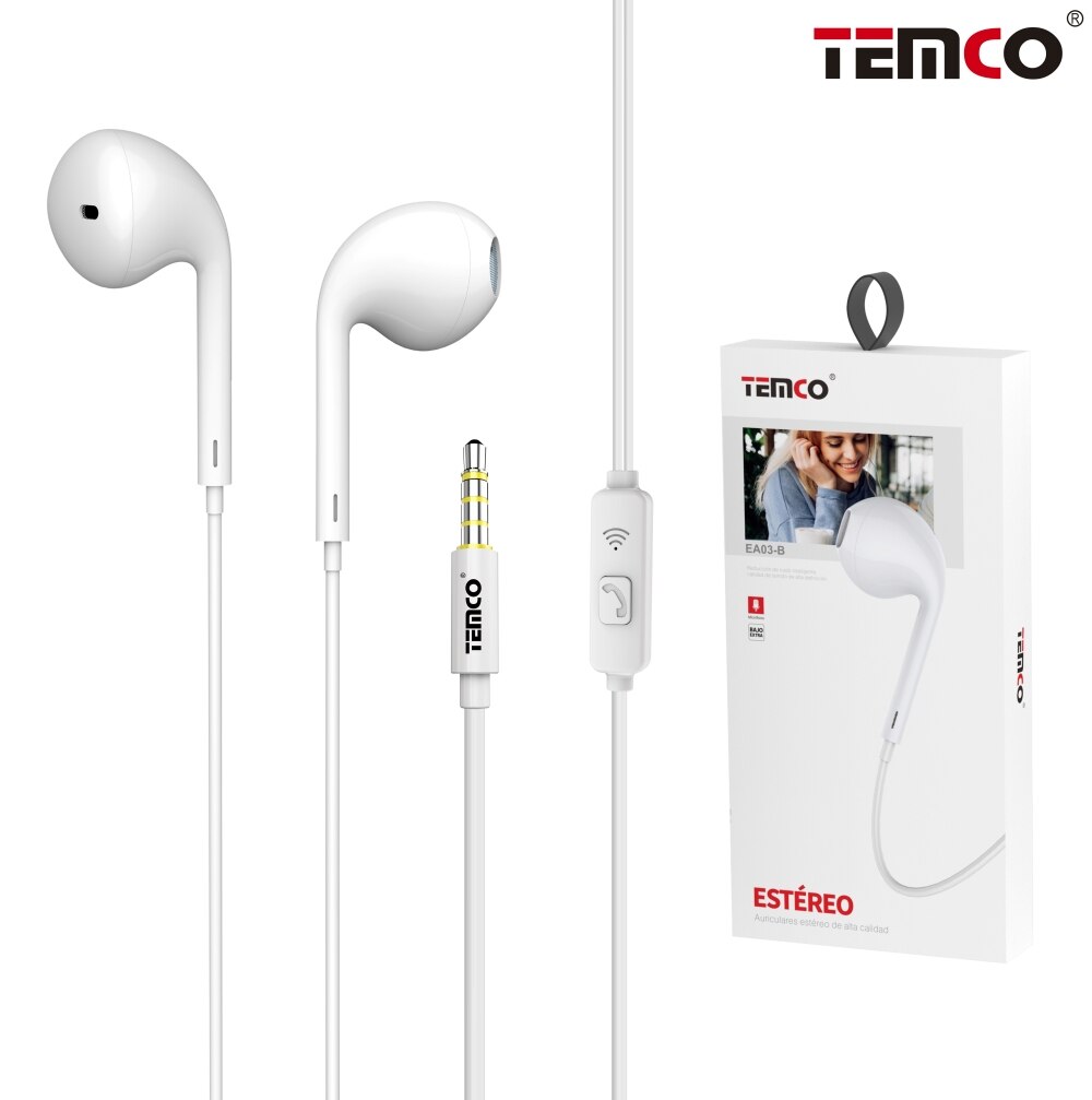 Auriculares con Microfono 3.5MM Cascos para movil y ordenador: Blanco