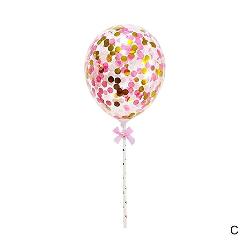 Globo de confeti de oro rosa de 5 pulgadas, decoración artesanal de cumpleaños y boda, Mini globos de lentejuelas de látex, decoración para hornear: C