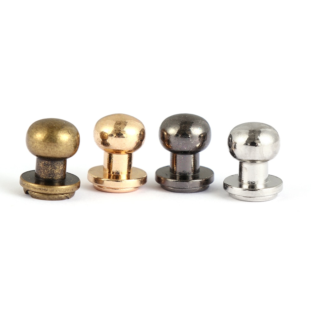 10pcs Monk Head Screws Leather Craft Belt Wallet Solid Brass Nail Rivets Screws Bags Accessories Tacks Clothes