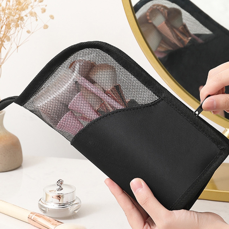 Travel Makeup Brush Bag Portable Cosmetic Brush Holder Organizer Waterproof Stand-Up Makeup Brush Pouch Toiletry Bag