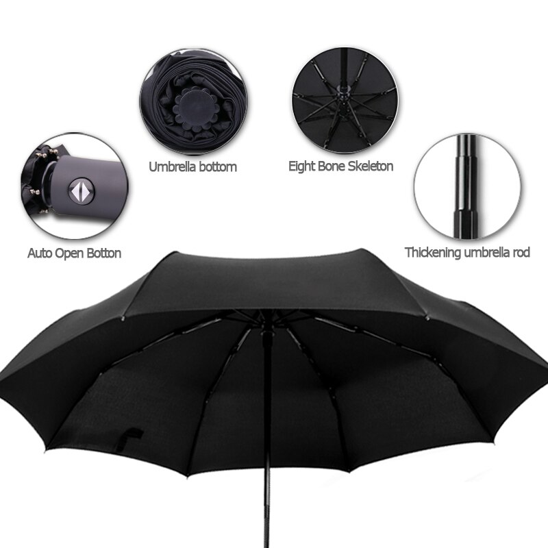 sun&rain umbrella 3 fold automatic umbrella black anti UV windproof Parasol for mazda 2 3 mazda 6 cx-5 cx5 cx-7cx-9