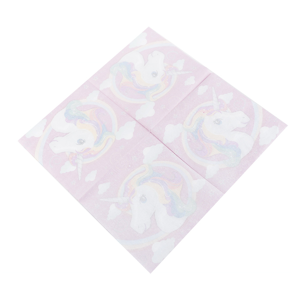 20 stk enhjørning servietter enhjørning papirservietter baby shower tissue børnefødselsdag bryllupsfest dekoration forsyninger