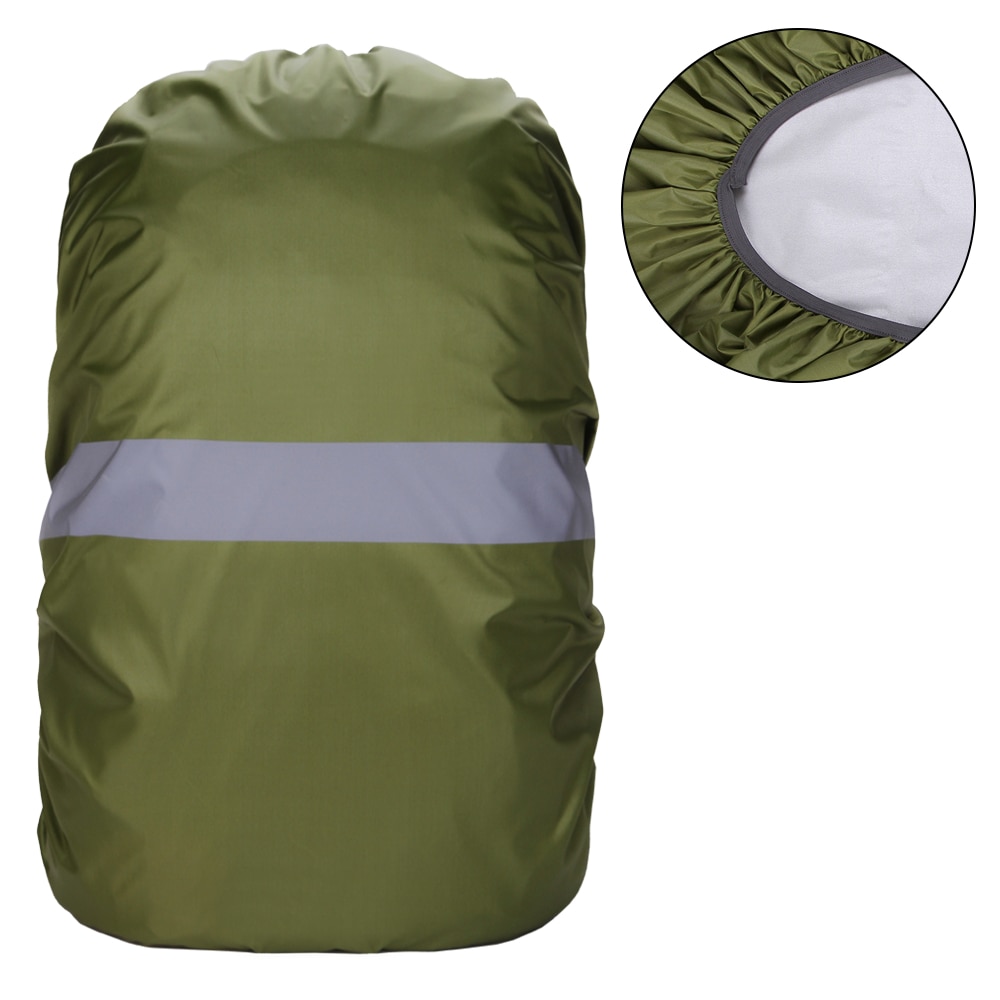 Armygrøn xs -3xl rygsækcover med reflekterende strip kvinder mænd vandtæt taske regncover til cykling camping bjergbestigning