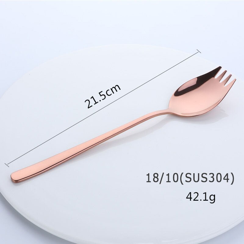 Koper Ster 18/10 Rvs Sporks voor Alledaagse Huishoudelijke Gebruik Ijs Lepel &amp; Salade Vorken Fruit Voorgerecht Dessert SUS304: Rose Gold 12-piece