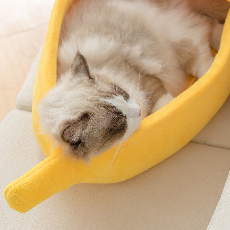 Cat Bed Banana Shape Pet Dog Beds Warm House Mat Durable Kennel Doggy Puppy Cushion Basket Portable Dog Cat Supplies Soft Sofa